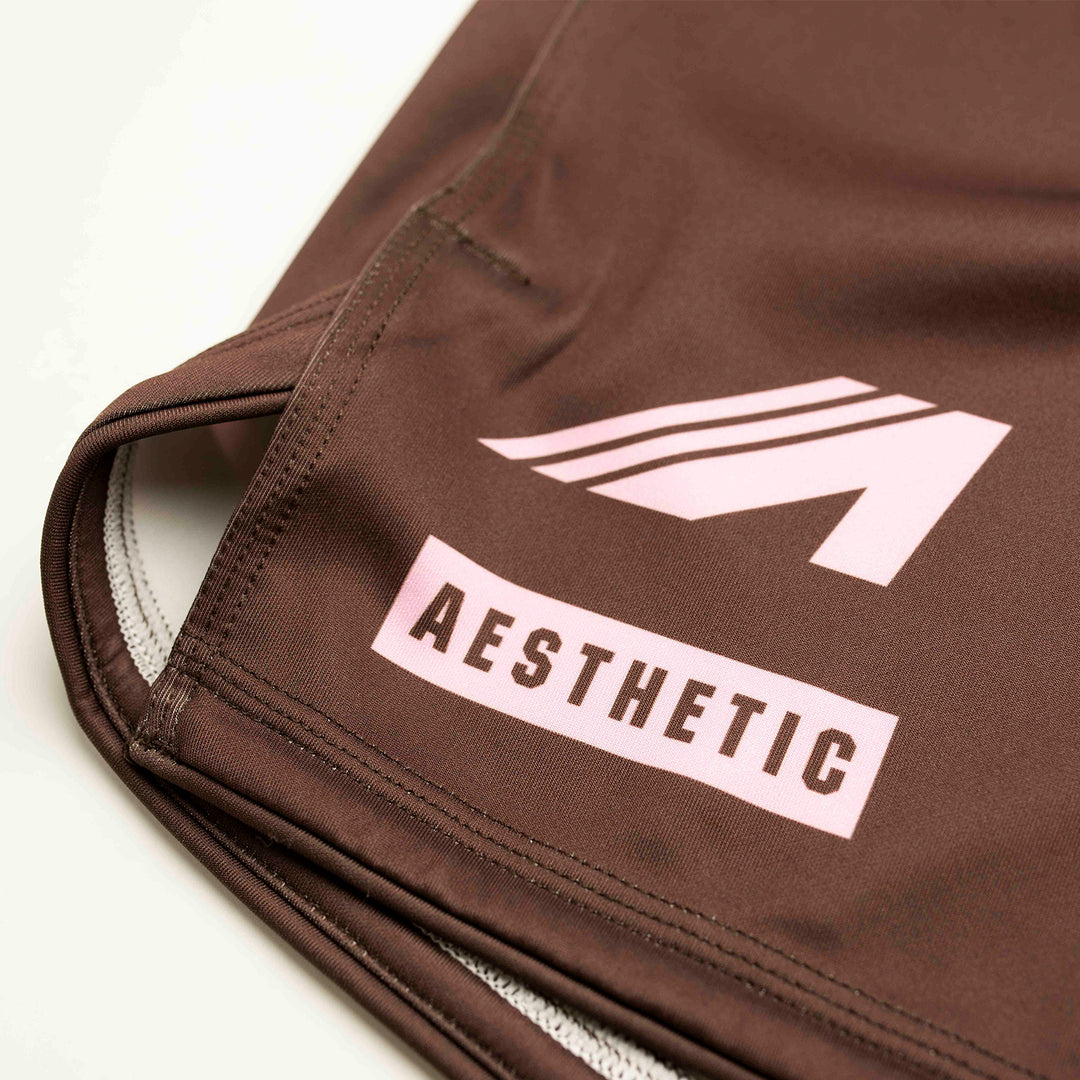 AESTHETIC Axis Combat Shorts - Brown - side view - Aesthetic Australia