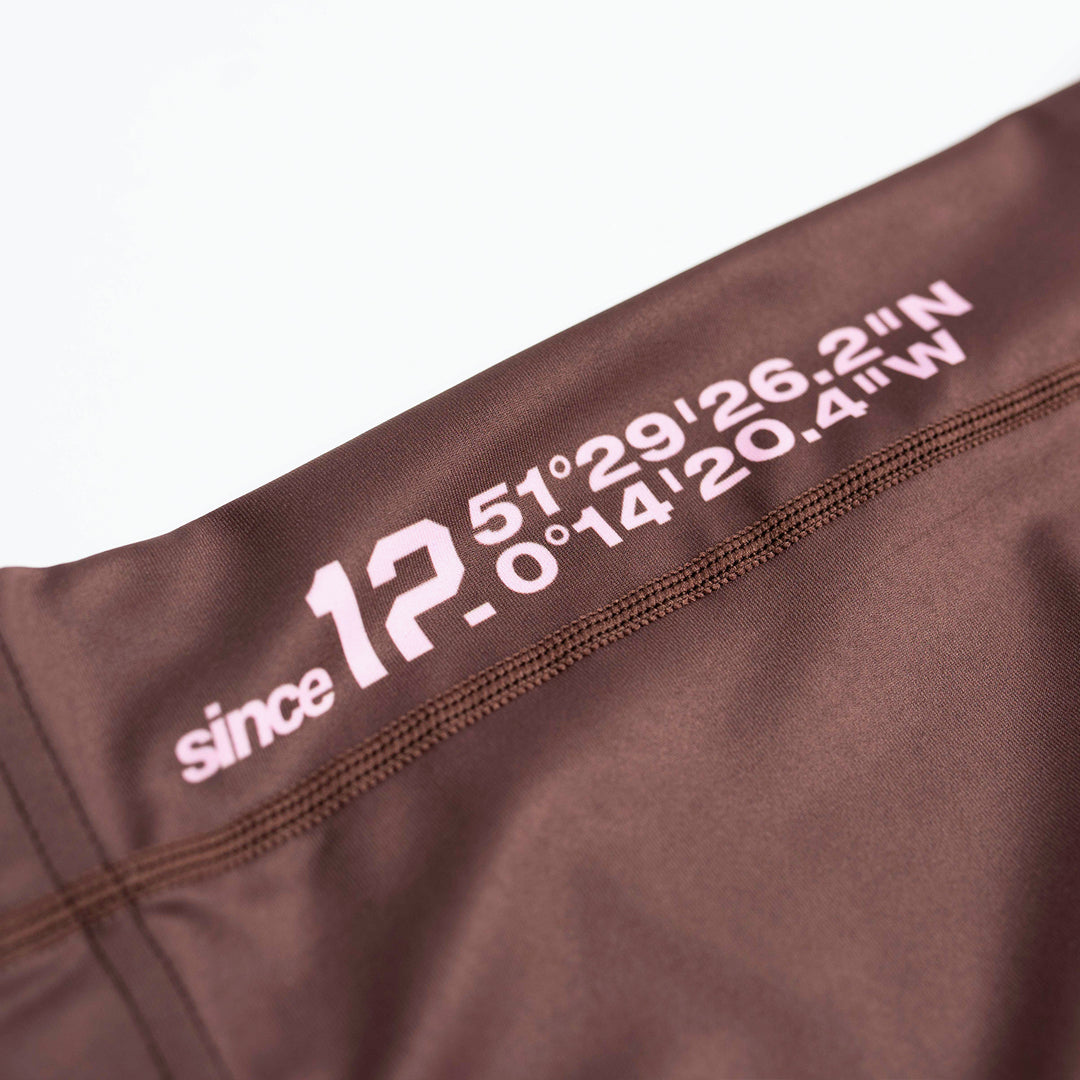 AESTHETIC Axis Short Sleeve Rashguard - Chestnut Brown side details - Aesthetic Australia