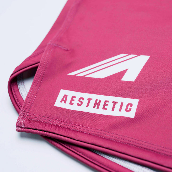 AESTHETIC Axis Combat Shorts - Ruby Red - side details