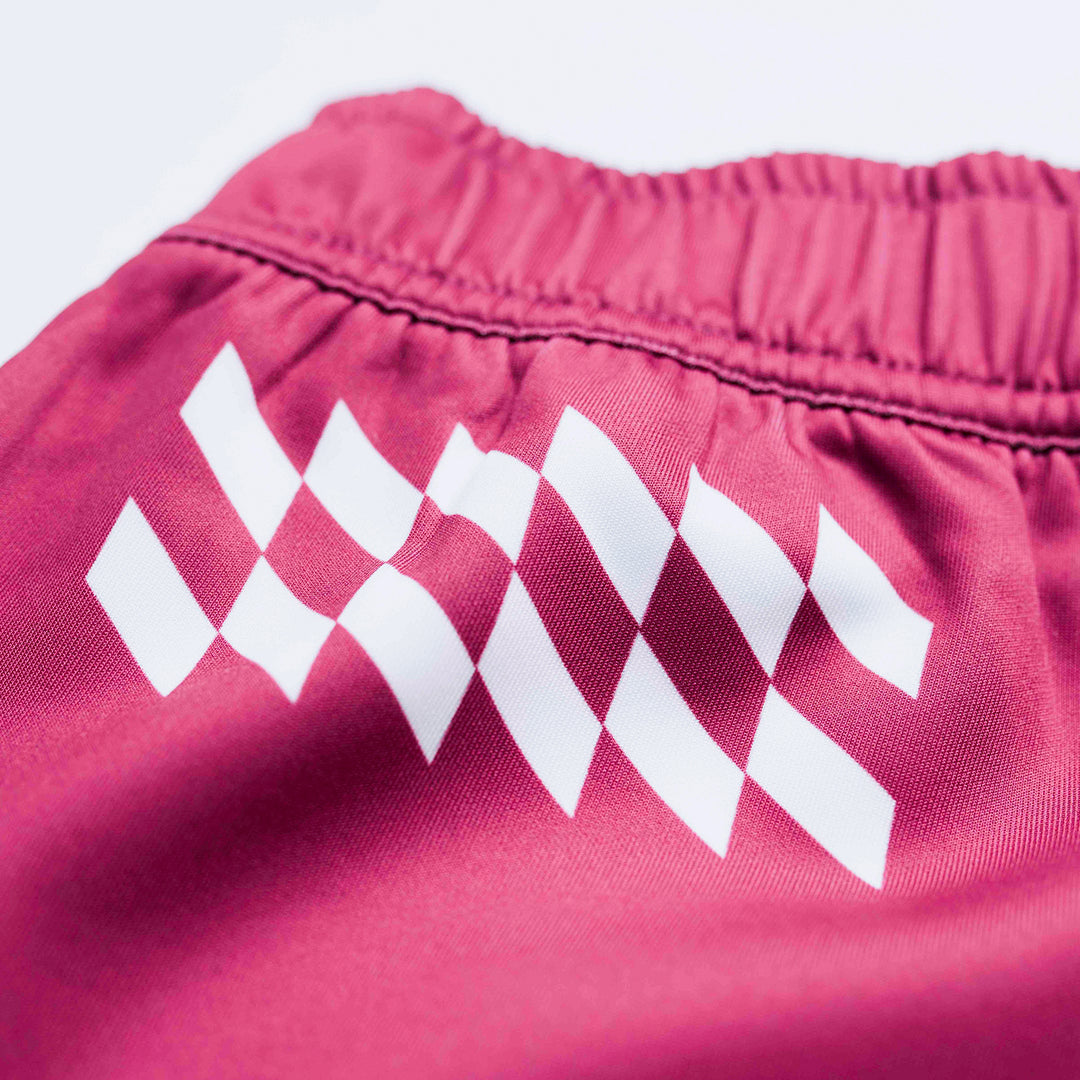 AESTHETIC Axis Combat Shorts - Ruby Red - top details - Aesthetic Australia