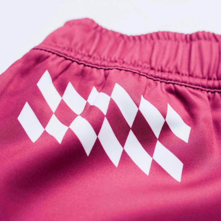 AESTHETIC Axis Combat Shorts - Ruby Red - top details - Aesthetic Australia