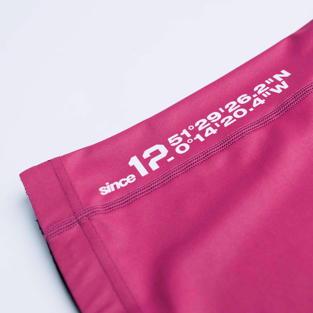 AESTHETIC Axis Short Sleeve Rashguard - Ruby Red side close up details - Aesthetic Australia