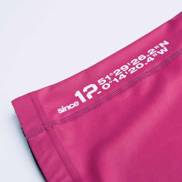 AESTHETIC Axis Short Sleeve Rashguard - Ruby Red side close up details - Aesthetic Australia