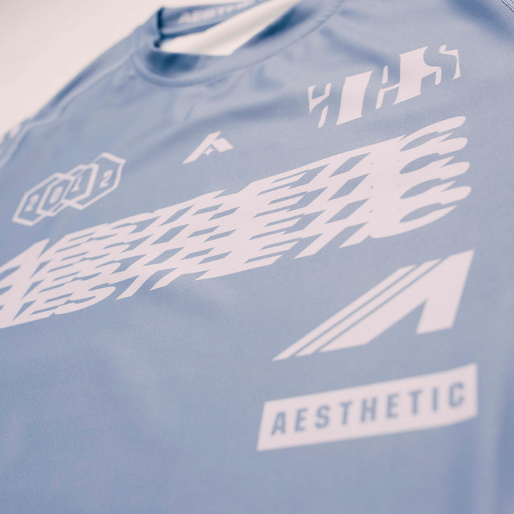 AESTHETIC Axis Short Sleeve Rashguard - Steel Grey front details - Aesthetic Australia