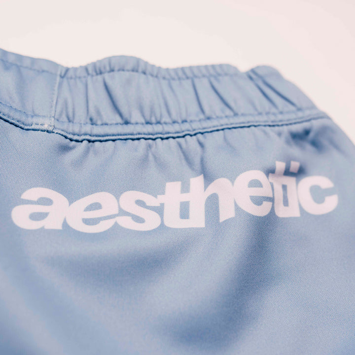 AESTHETIC Axis Combat Shorts - Steel Grey - logo details - Aesthetic Australia