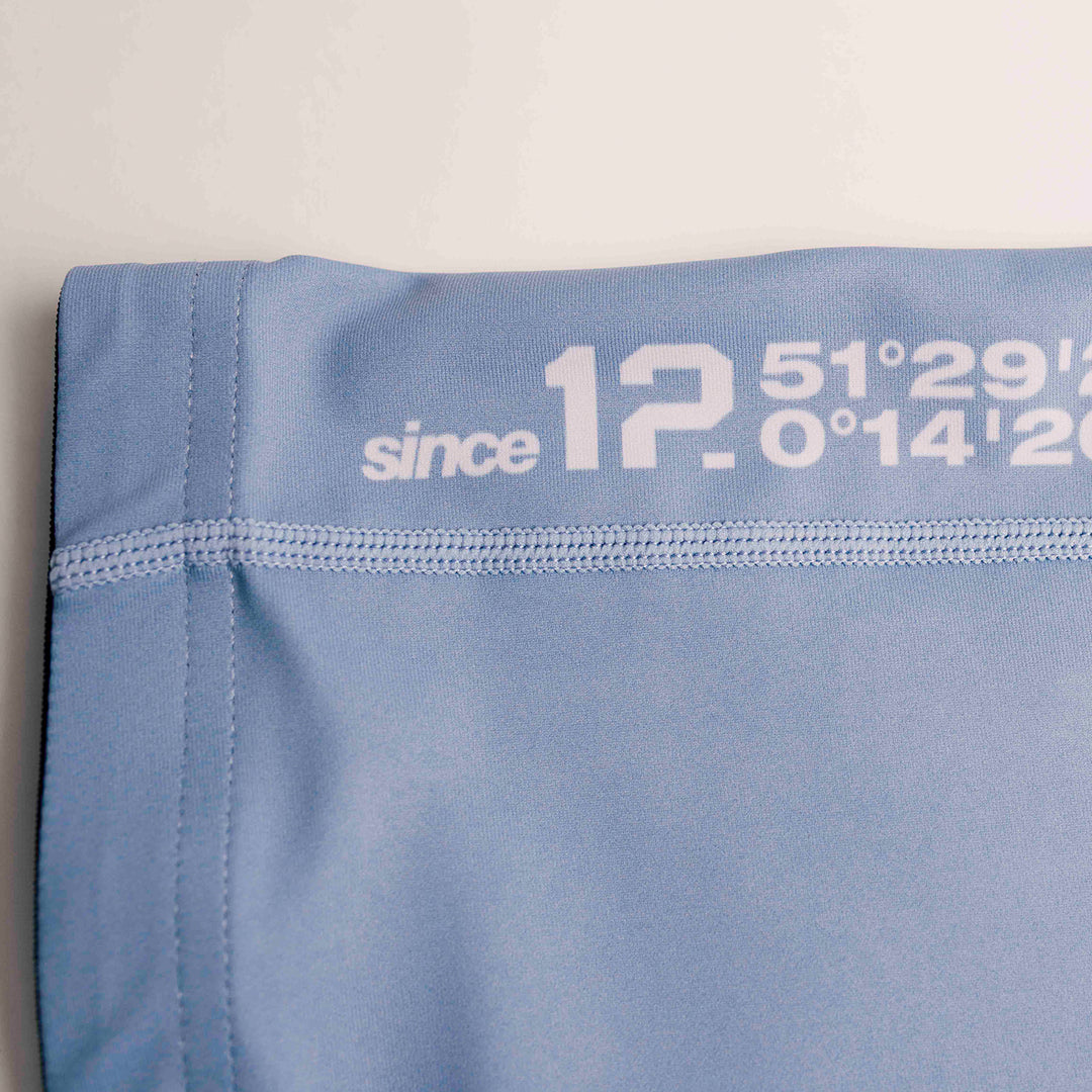AESTHETIC Axis Short Sleeve Rashguard - Steel Grey close up details - Aesthetic Australia