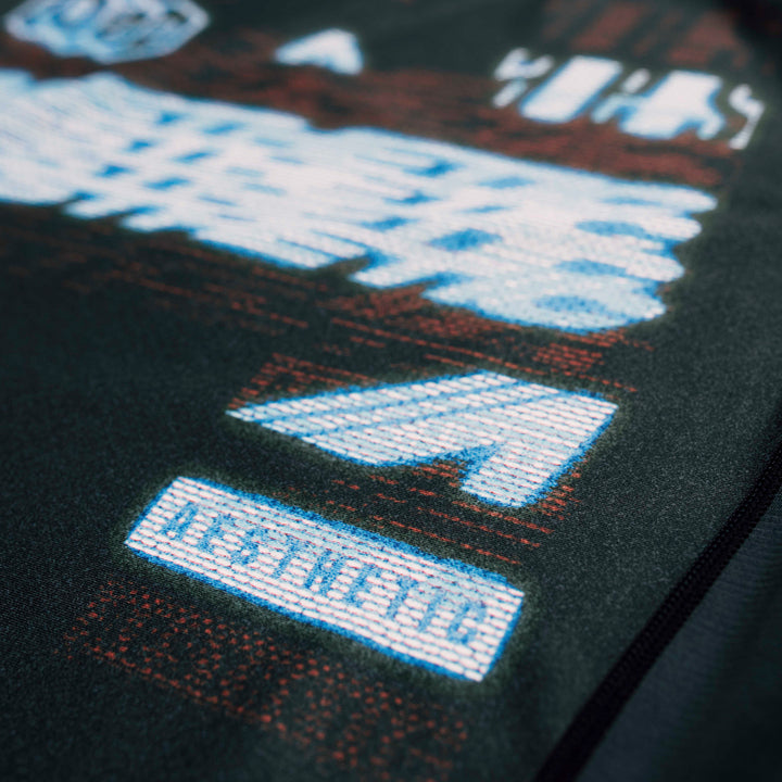 AESTHETIC Axis XPLR Short Sleeve Rashguard - Synth close up details - Aesthetic Australia