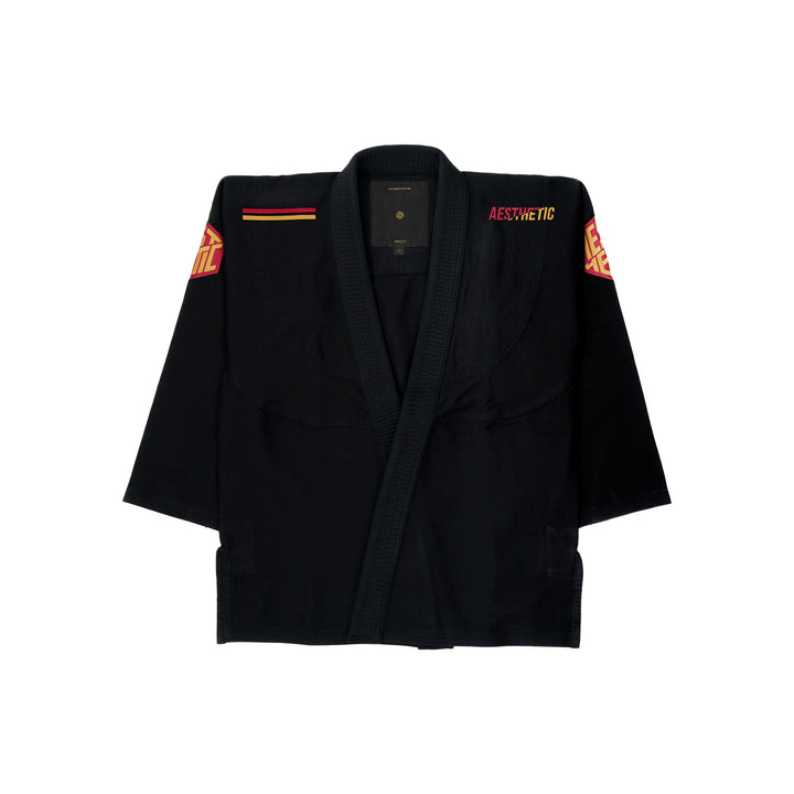 The Competitor Kids Kimono (Black/Carmine Red)