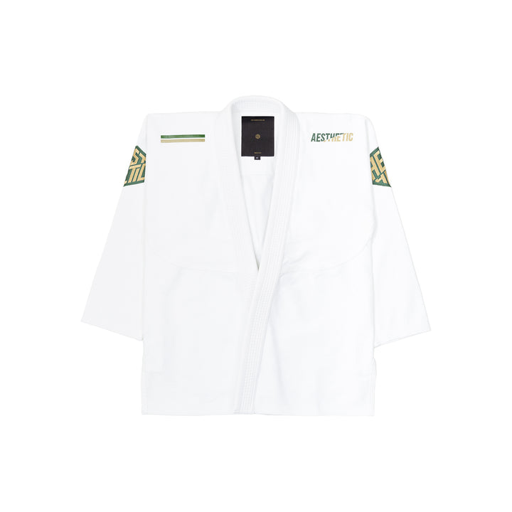 The Competitor Kids Kimono (White/Pine Green)