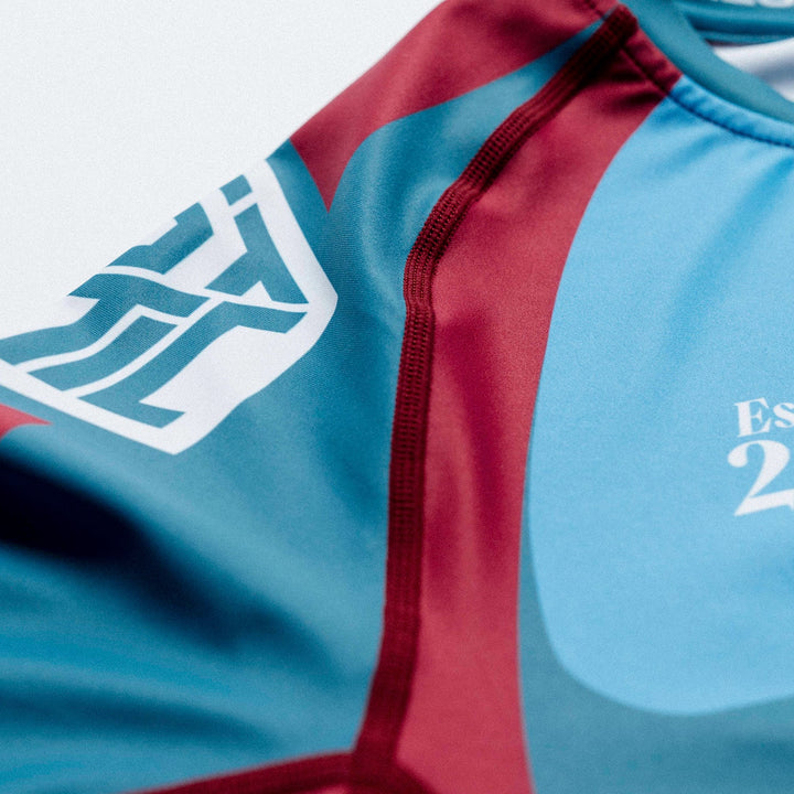 Youth Cross Short Sleeve Rashguard (Maroon)