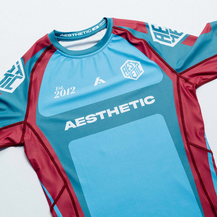 Youth Cross Short Sleeve Rashguard (Maroon)