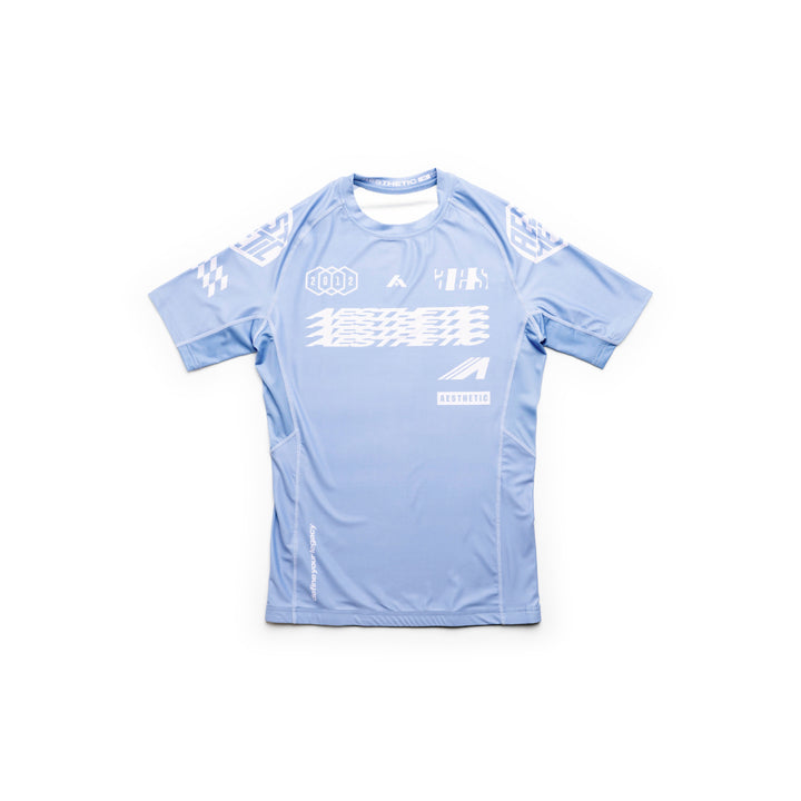 AESTHETIC Axis Short Sleeve Rashguard - Steel Grey front view - Aesthetic Australia