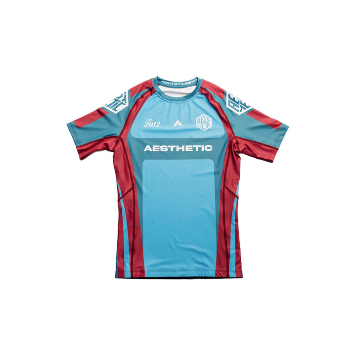 Youth Cross Short Sleeve Rashguard (Maroon)
