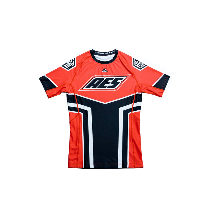Youth 'Moto' Short Sleeve Rashguard (Red)