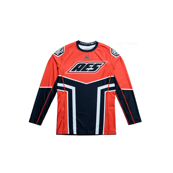 Youth 'Moto' Long Sleeve Rashguard (Red)