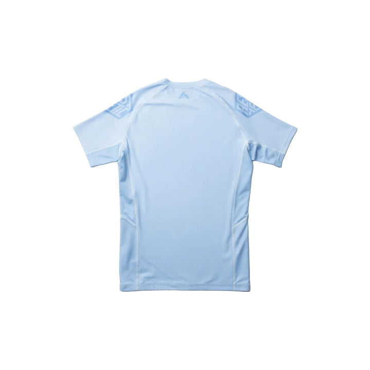AESTHETIC Youth Pastel Blue Short Sleeve BJJ Rashguard - back view - Aesthetic Australia
