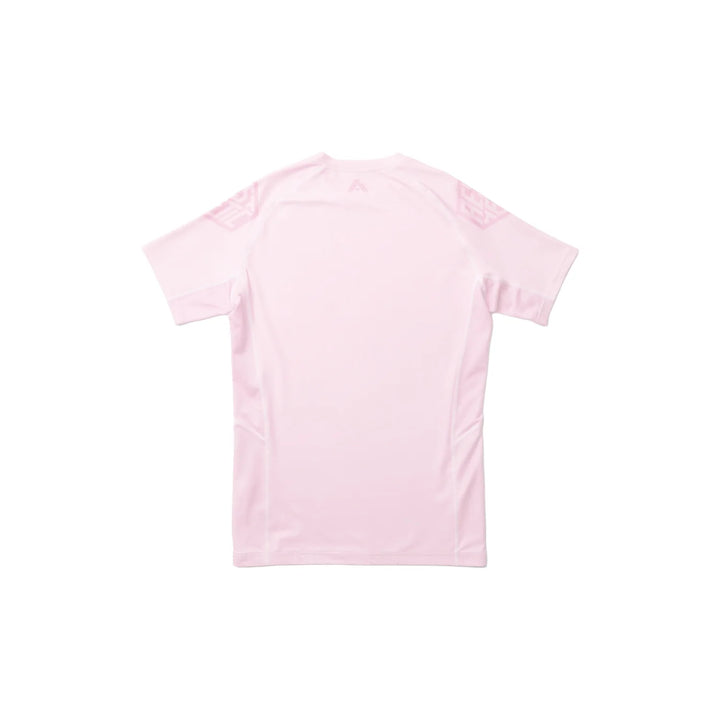 AESTHETIC Youth Pastel Pink Short Sleeve BJJ Rashguard - back view - Aesthetic Australia