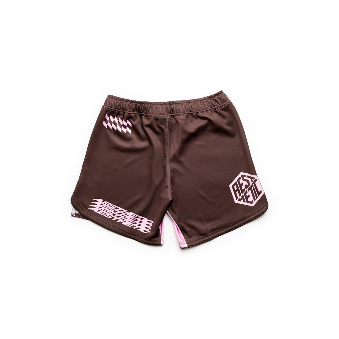 AESTHETIC Axis Combat Shorts - Brown - back view - Aesthetic Australia