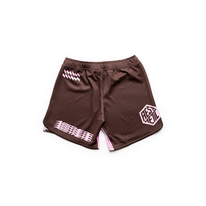 AESTHETIC Axis Combat Shorts - Brown - back view - Aesthetic Australia