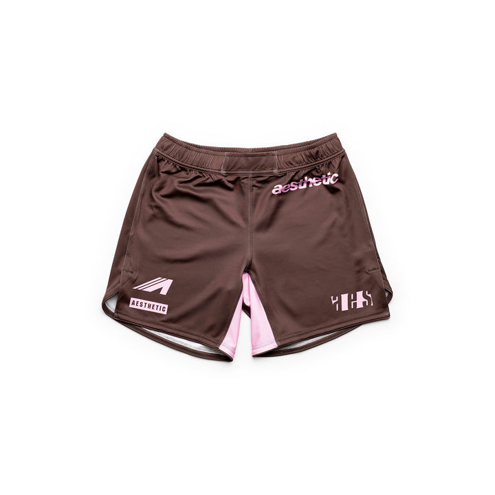 AESTHETIC Axis Combat Shorts - Brown - front view - Aesthetic Australia