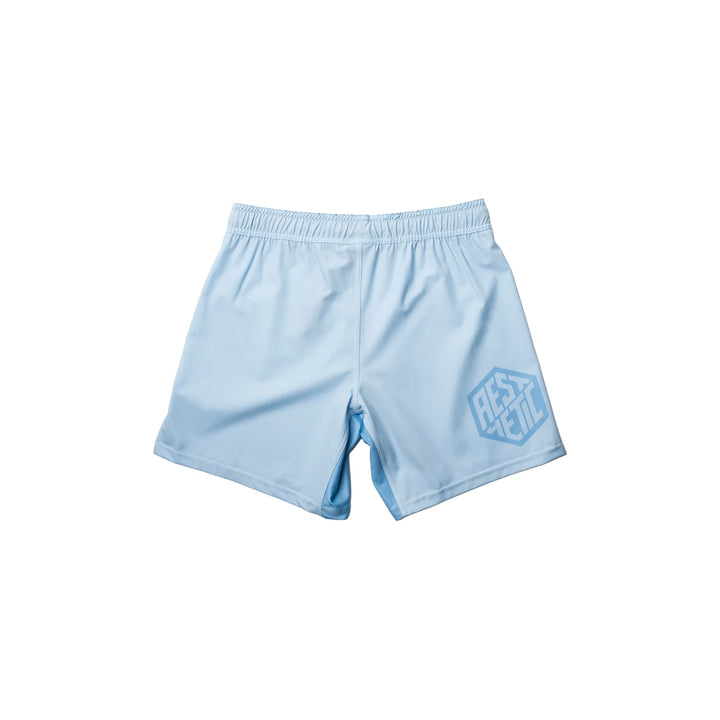 AESTHETIC Youth Pastel Blue Grappling Shorts – back view - Aesthetic Australia