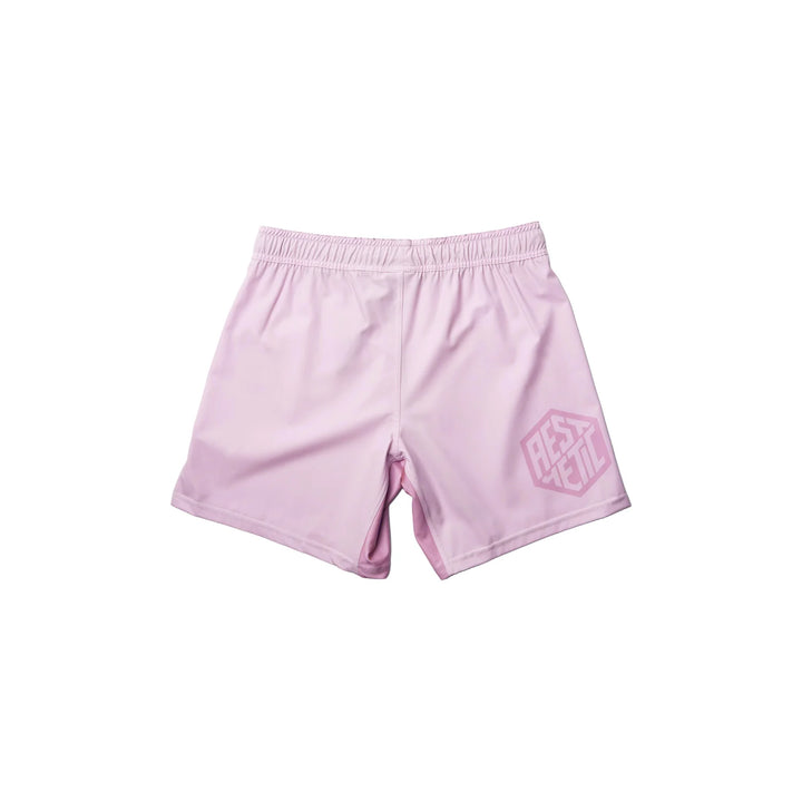 AESTHETIC Youth Pastel Pink Grappling Shorts – back view - Aesthetic Australia